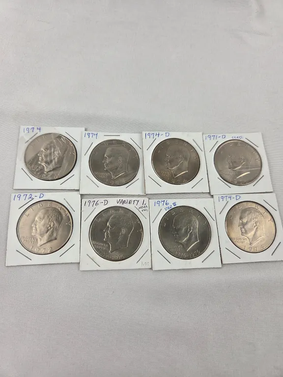 Group of 8 Eisenhower Dollar Coins