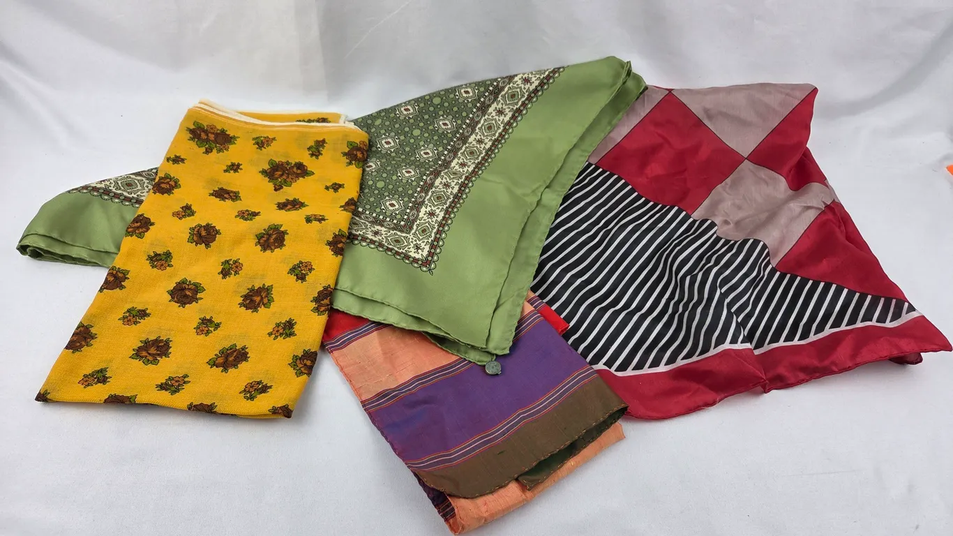 Group of 4 Vintage Fashion Scarves