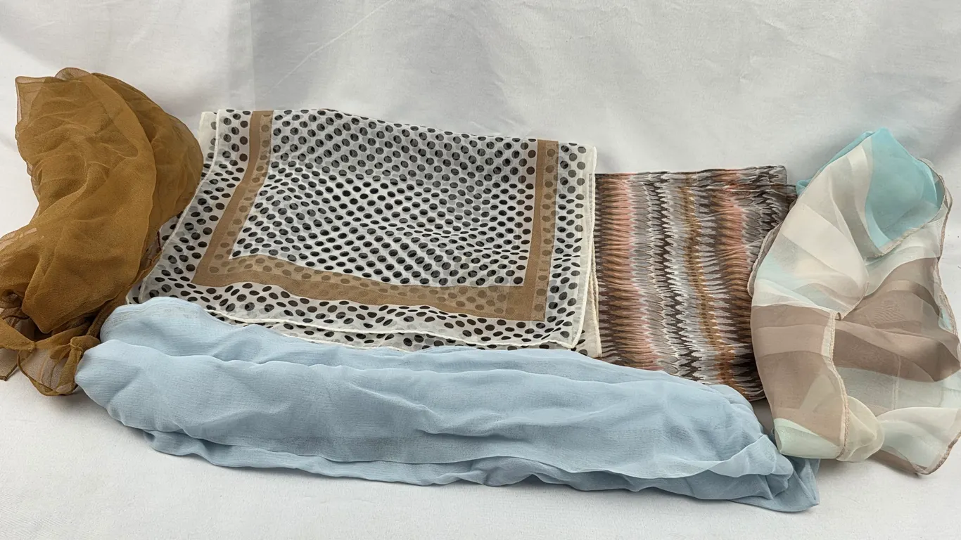 Group of 5 Fashion Scarves