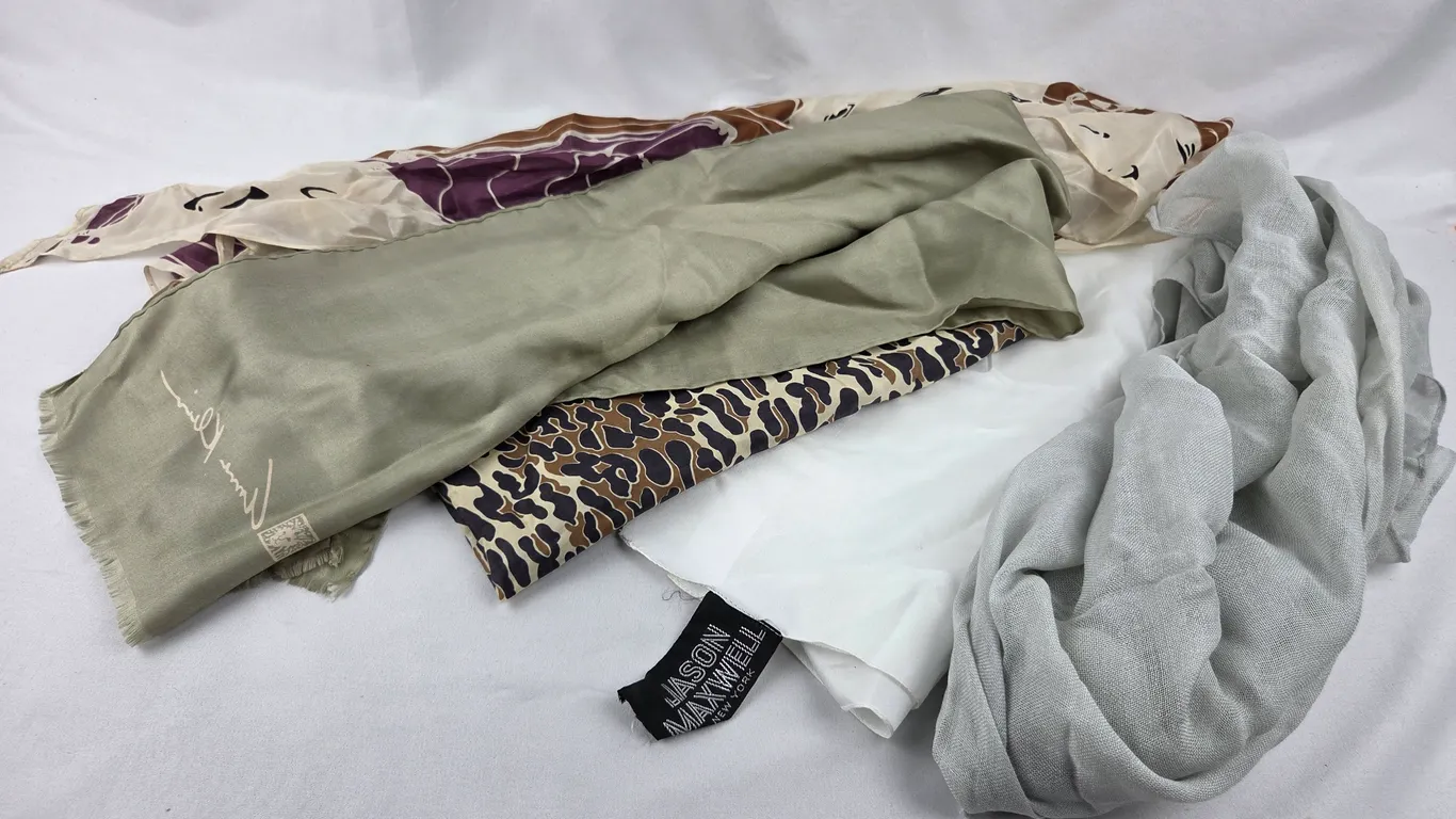 Group of 4 Vintage Fashion Scarves