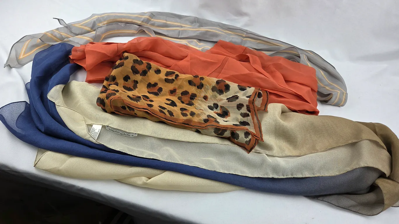 Group of Vintage Scarves including Italian Bloomingdale