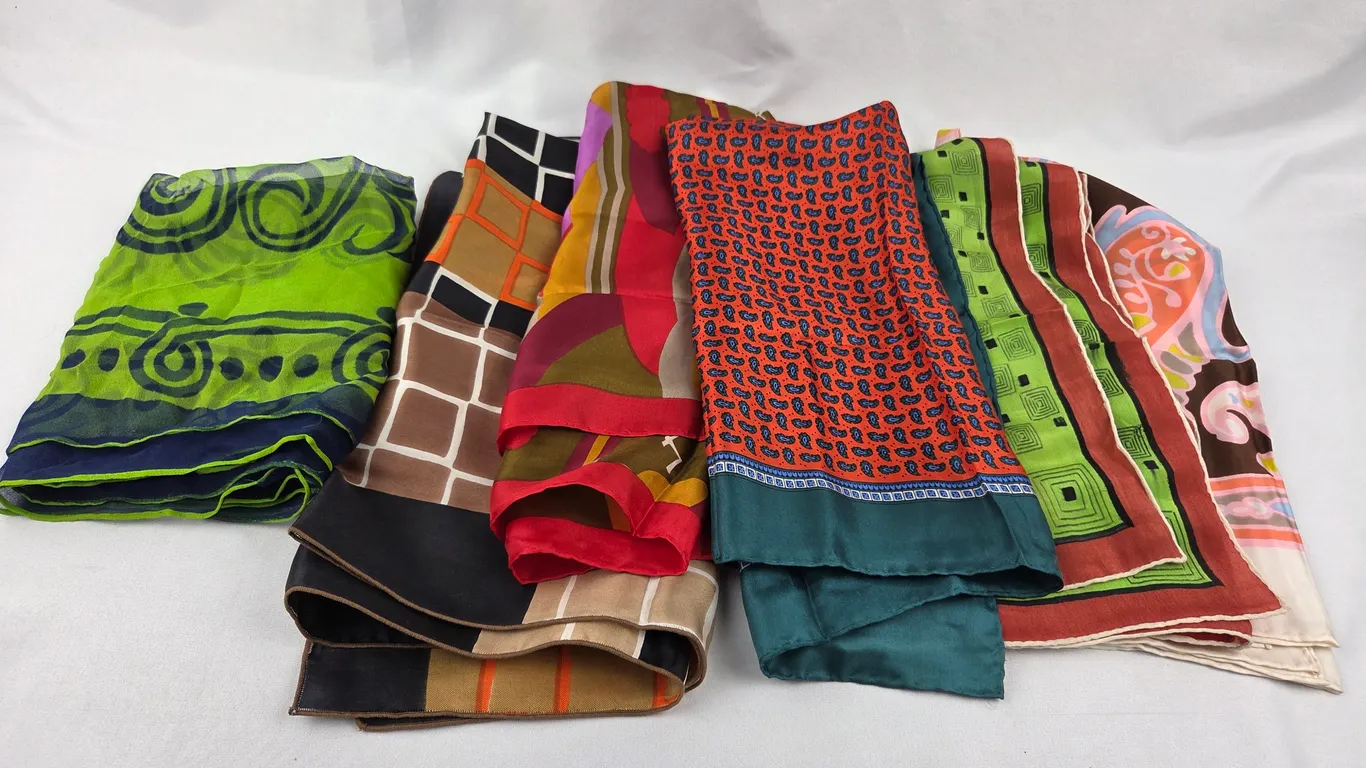 Group of 6 Vintage Scarves