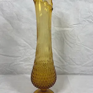 Fenton Amber Hobnail 18.5" Swung Vase