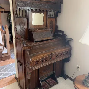 Antique Cornish Company Carved Oak Organ