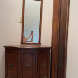 MCM Console Cabinet & Mirror