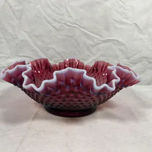 Fenton Plum Opalescent Hobnail Bowl