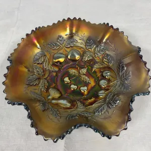 Northwood Amethyst Carnival Three Fruits Bowl