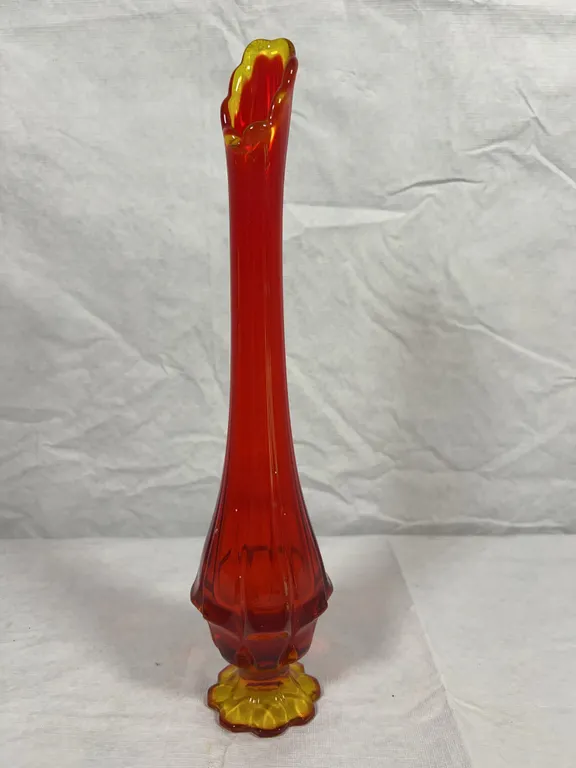 Fenton Valencia Amberina 15" Swung Vase