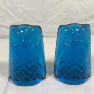 Blenko Glass Owl Bookends