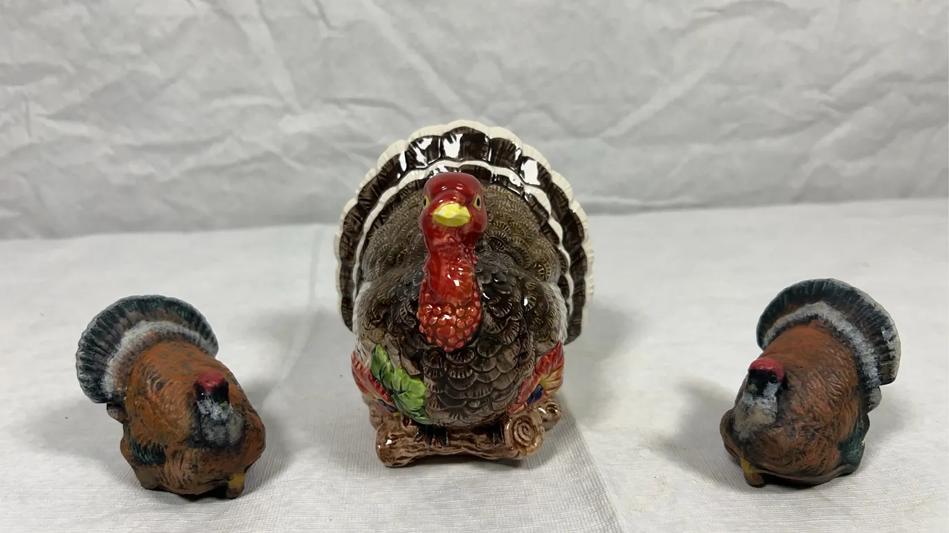 Fitz & Floyd Turkey Candlestick & Figures