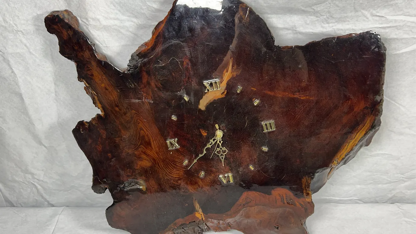 VTG Live-Edge Slab Wall Clock