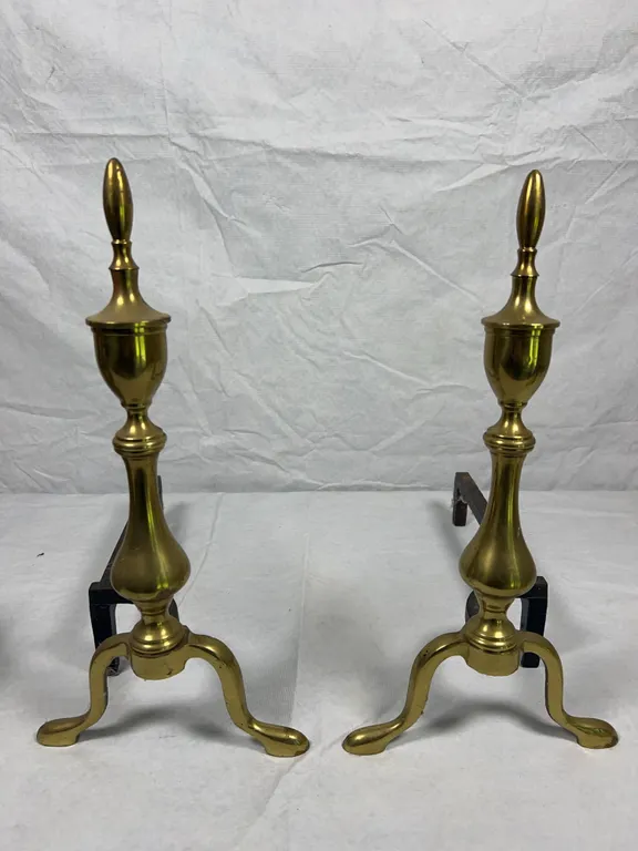 Colonial Style Brass Andirons