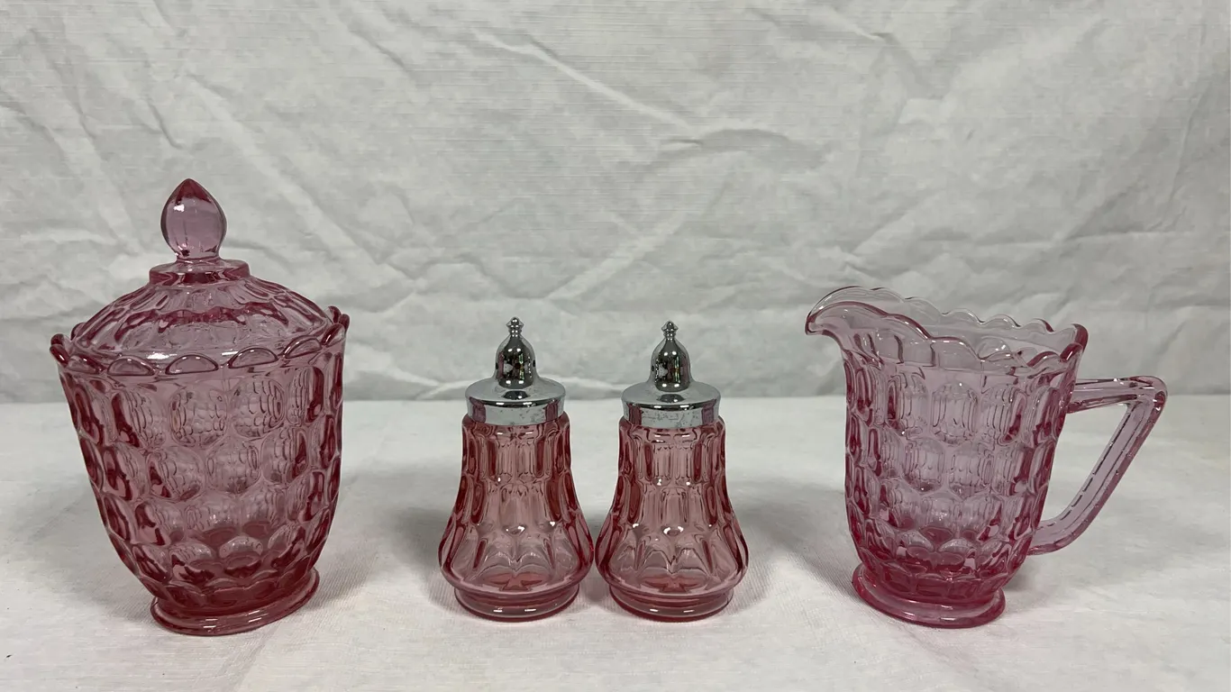 Fenton Pink Thumbprint Service Set