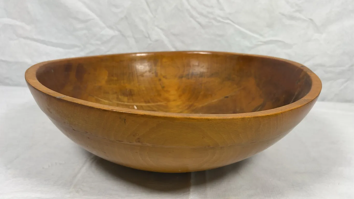 Turned Wood Dough Bowl