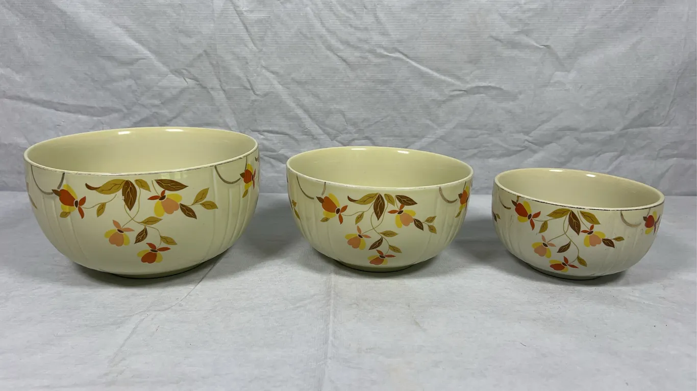 Hall Pottery Autumn Leaves Nesting Bowls