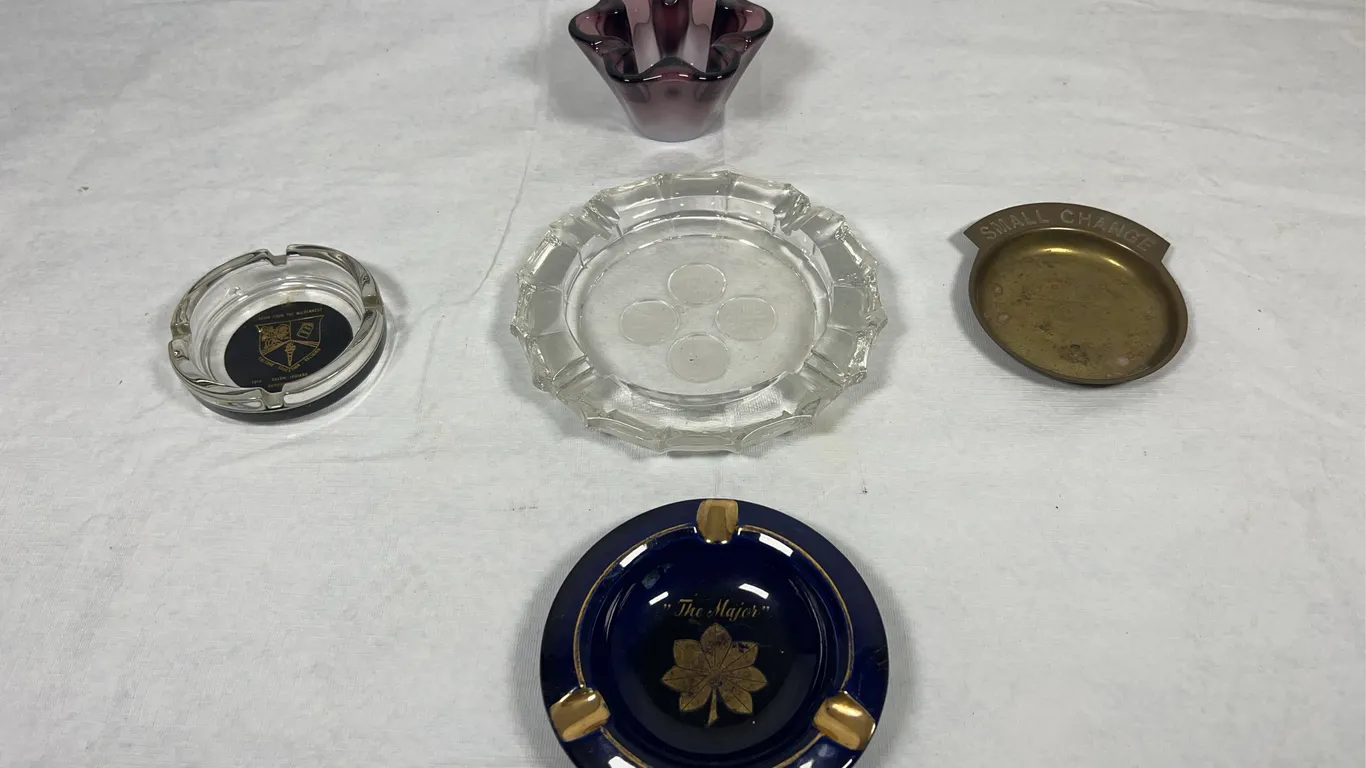 Ashtrays & Brass Change Dish