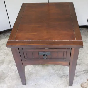 Wood End Table with Single Drawer
