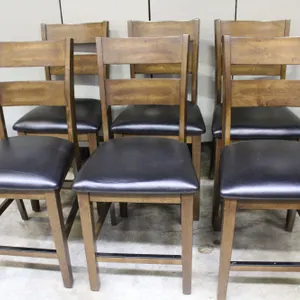 6 Whalen Bar Chairs Faux Leather Seats