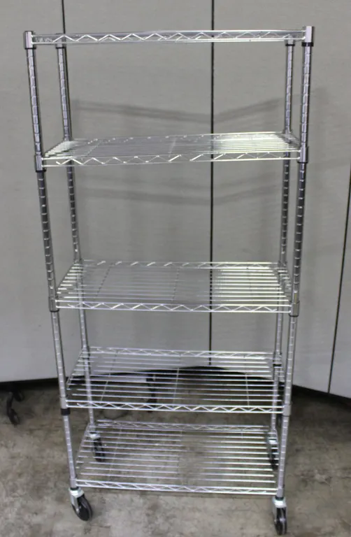 Metal Wire Shelf Rack with Casters, 5 Shelves