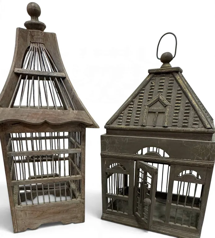 Wooden And Metal Decorative Birdcages