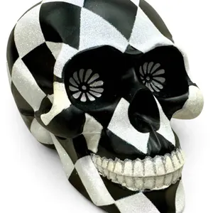 Retired Christopher Radko Harlequin-Pattern Skull Decoration, 2014