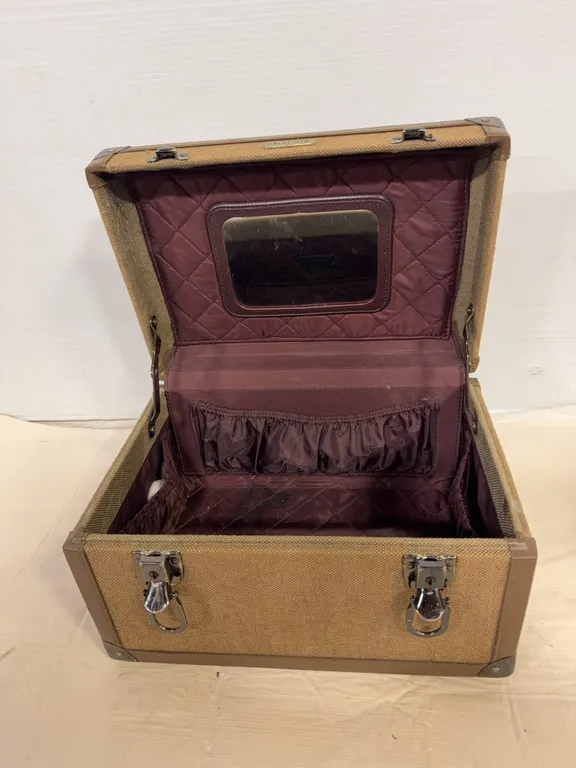 Vintage Halston Train Case / Cosmetic Travel Case