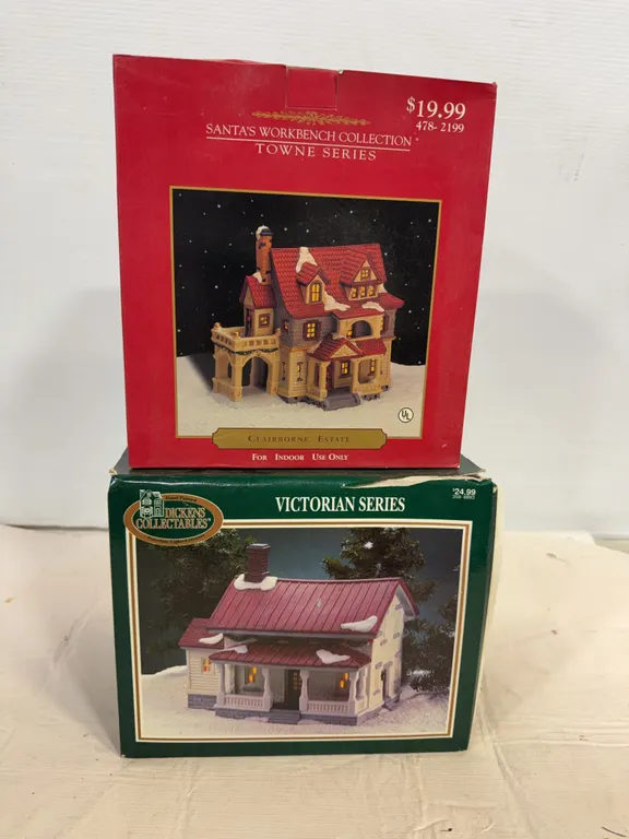 Santa’s Workbench & Dickens Collectables Christmas Village Houses