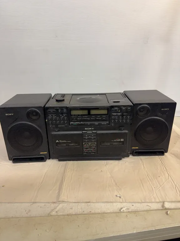 Vintage Sony Stereo Boombox with Detachable Speakers