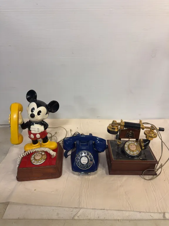 Vintage Novelty Rotary Telephones Including Mickey Mouse