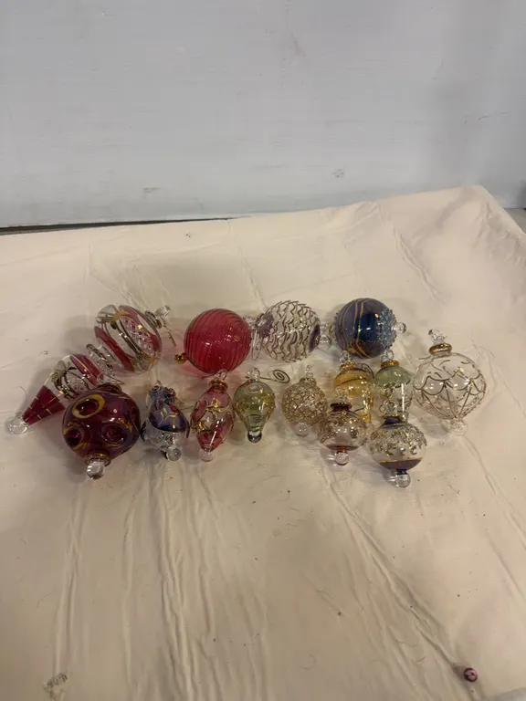 Hand-Blown Art Glass Christmas Ornament Collection