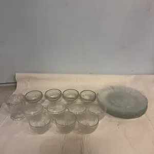 Vintage Clear Glass Dinnerware, Cups & Dessert Dishes