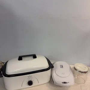 Rival Roaster Oven, Lean Fat Grilling Machine & Vintage Kitchen Jar