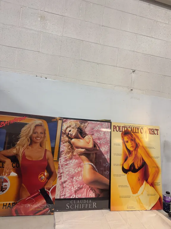 Vintage Pamela Anderson, Claudia Schiffer & Politically Correct Posters