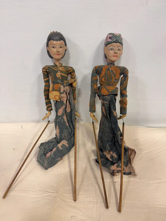 Vintage Indonesian Wayang Golek Wooden Puppets