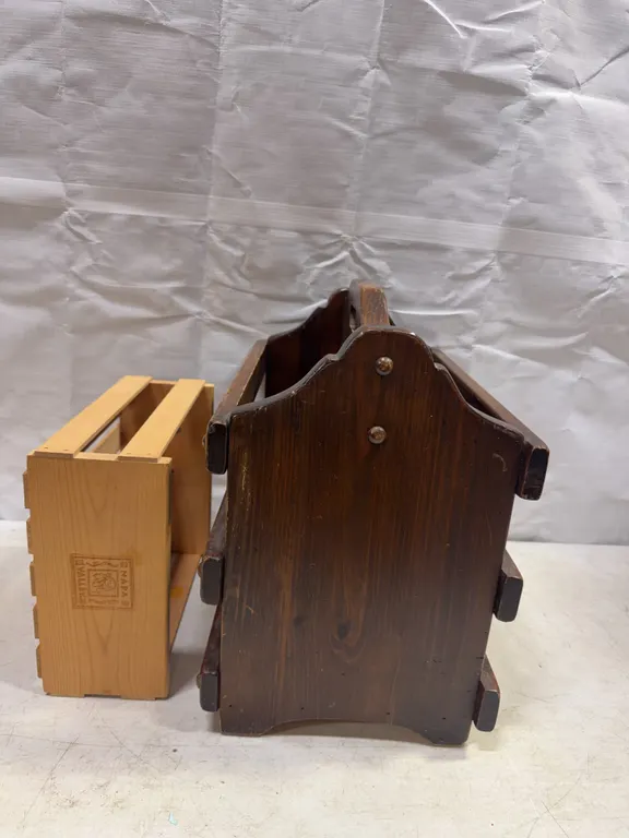 Vintage Wooden Magazine Rack & Napa Valley Wooden Crate
