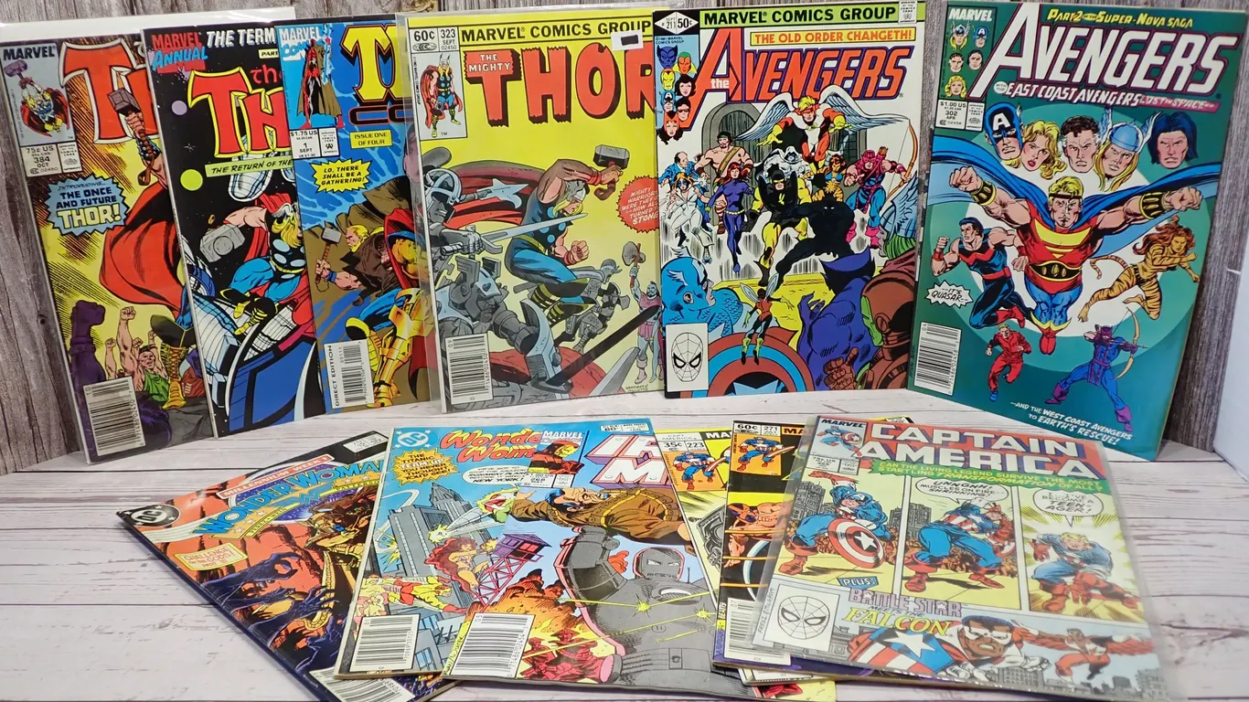 Marvel Avengers, Thor & Captain America Vintage Comic Book Lot of 12