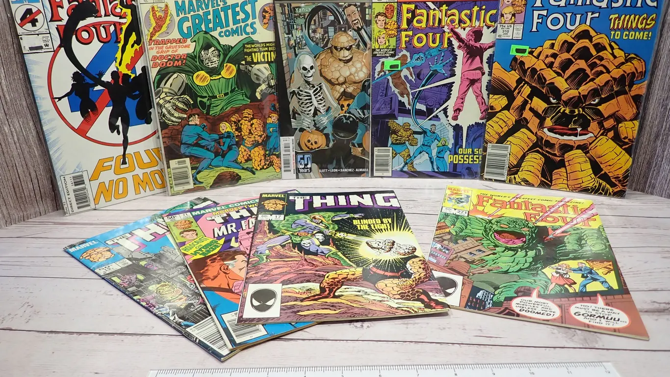 Marvel Vintage Fantastic Four & The Thing Comic Book Lot of 9