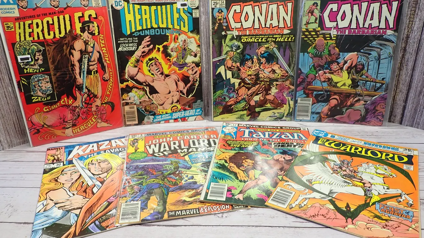 Vintage Conan, Tarzan & Warlord Bronze Age Comic Book Lot of 8