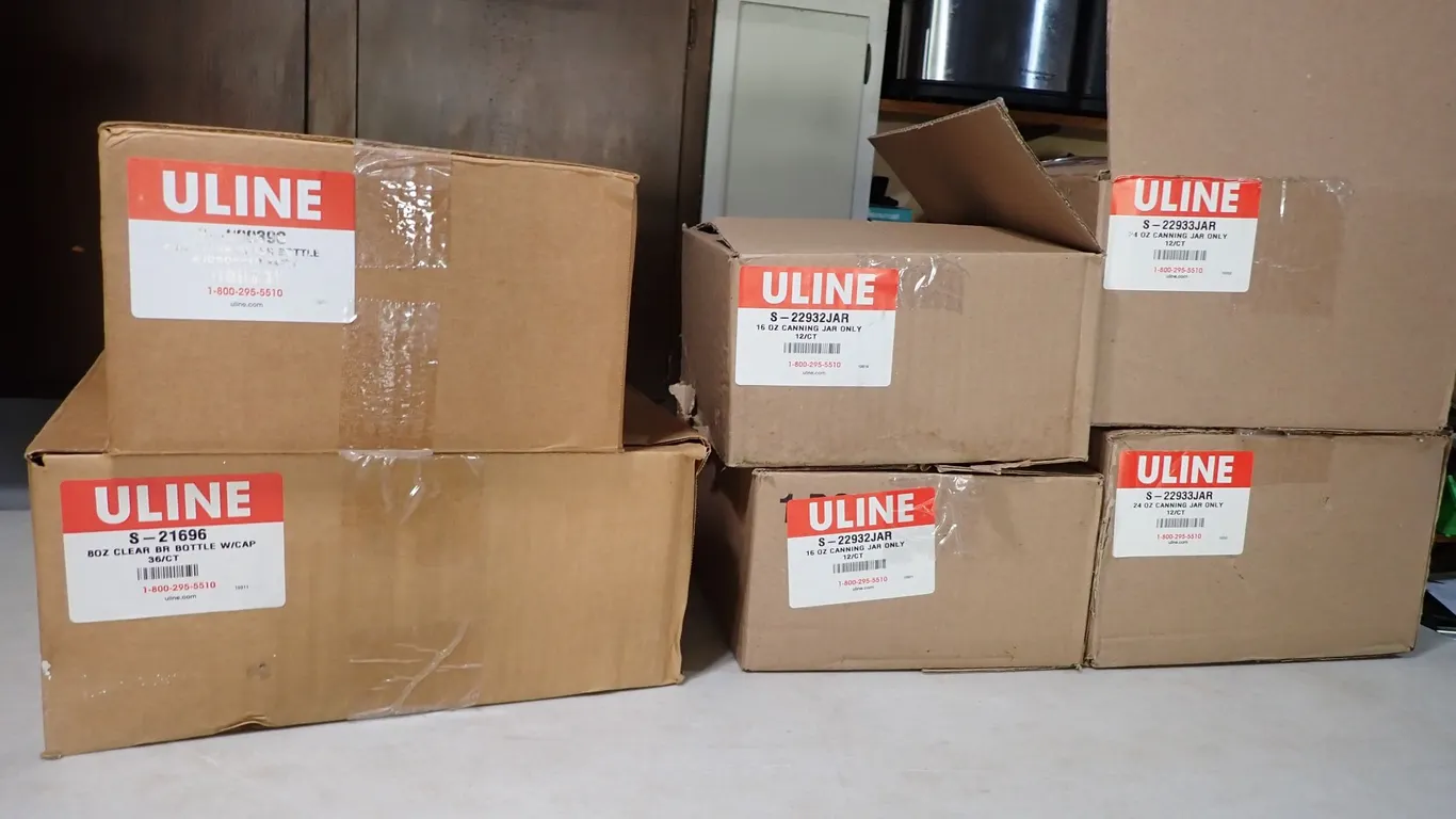 Uline Clear Glass Jar & Bottle Bulk Estate Lot of 6 Cases