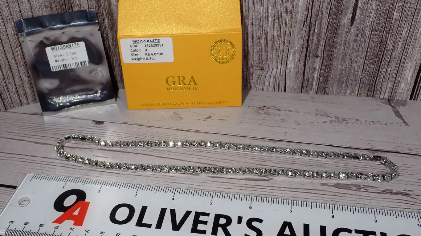 GRA Moissanite D Color VVS1 Loose Stone & Tennis Necklace Estate Lot