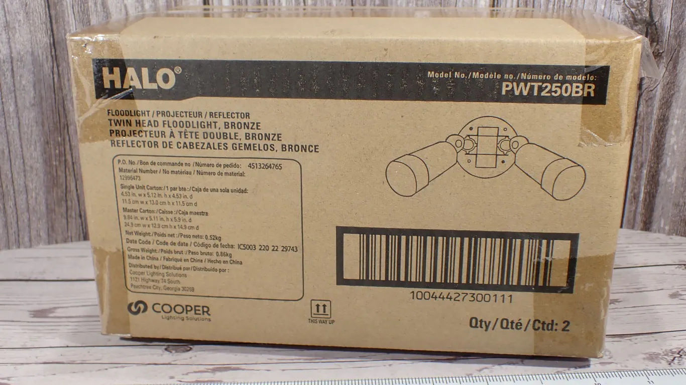 Halo PWT250BR Bronze Twin Head Floodlight Fixture Lot of 2