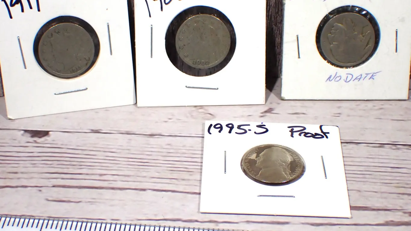 US Nickel Collection Lot - Liberty V Head, Buffalo & 1993-S Proof Nickels