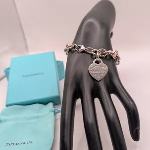 Tiffany & Co. Sterling Silver Return to Tiffany Heart Tag Charm Bracelet
