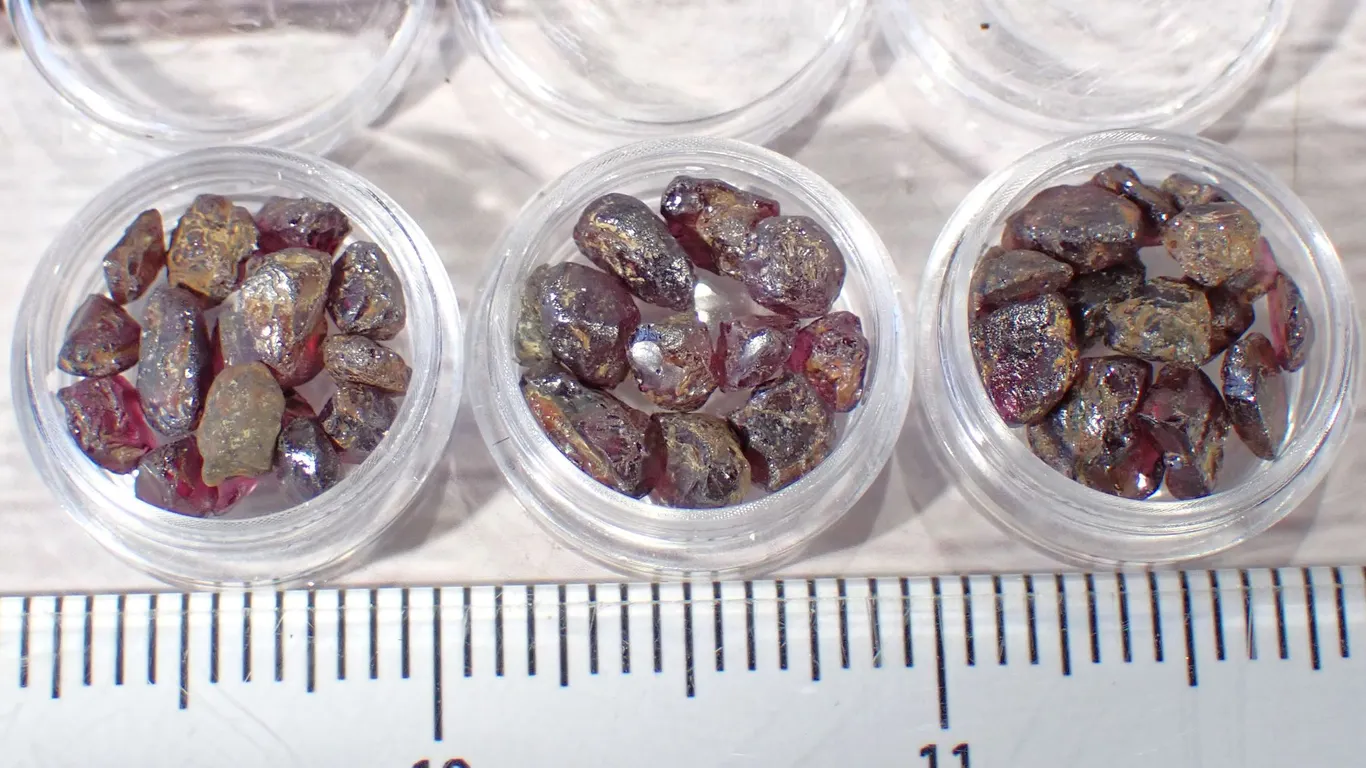 Natural Raw Garnet Stone Rough Crystals - 3 Jar Lapidary Loose Supply Lot
