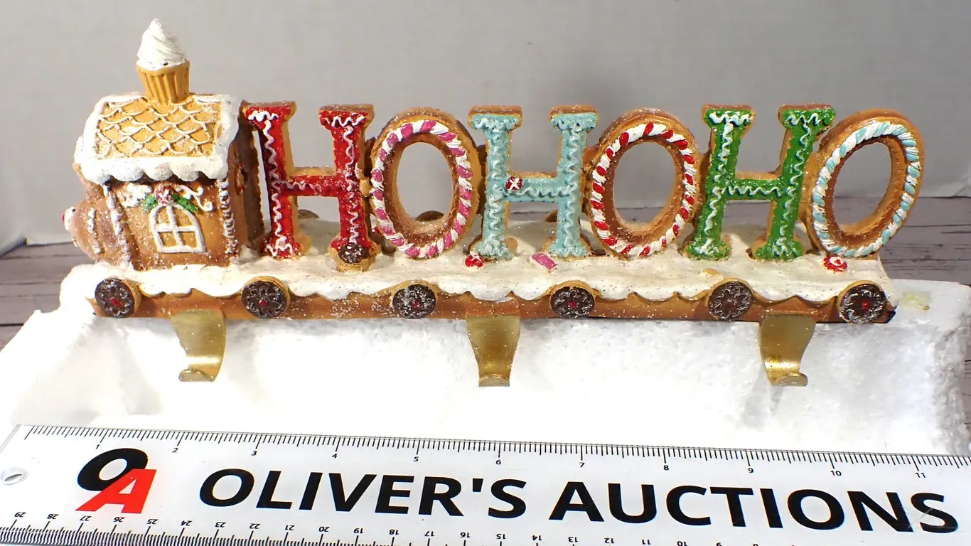 Fonder Mols Gingerbread House HO HO HO Christmas Stocking Holder