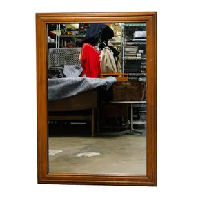 Vintage Wood Framed Wall Mirror