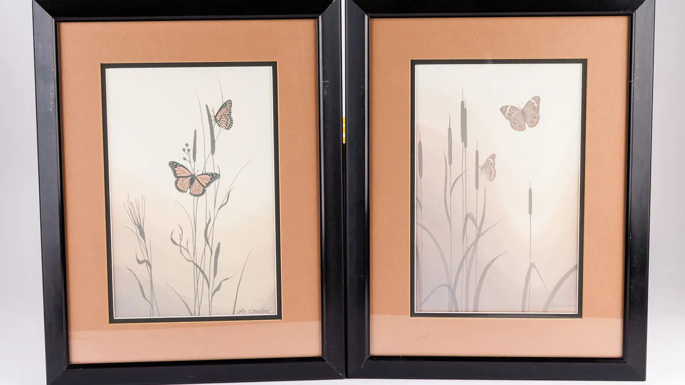Pair of Vintage Lithographs by Cathy J. Bouchard
