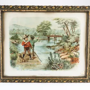 Antique Hand-Colored Lithograph - "Young Navigators" by Currier & Ives