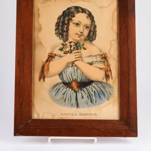 Antique Color Lithograph - "Little Maggie" by Currier & Ives