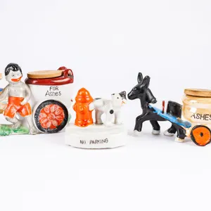 Ashtray Lovers Must See!  A Grouping of Vintage Unique Lusterware Pieces! Two Donkeys & One Dog Asht